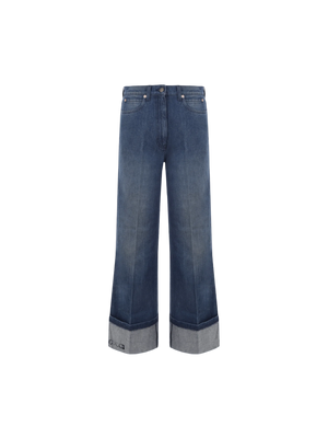 Denim Wide-leg Jeans-GUCCI-JOHN JULIA