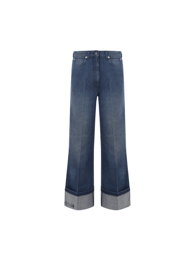 Denim Wide-leg Jeans-GUCCI-JOHN JULIA