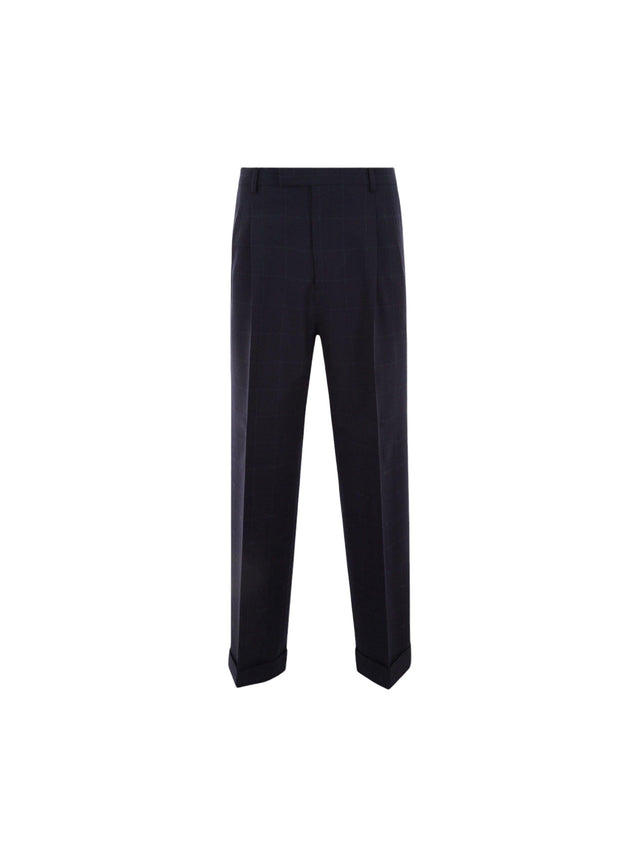 Double G Overcheck Wool Pants-GUCCI-JOHN JULIA