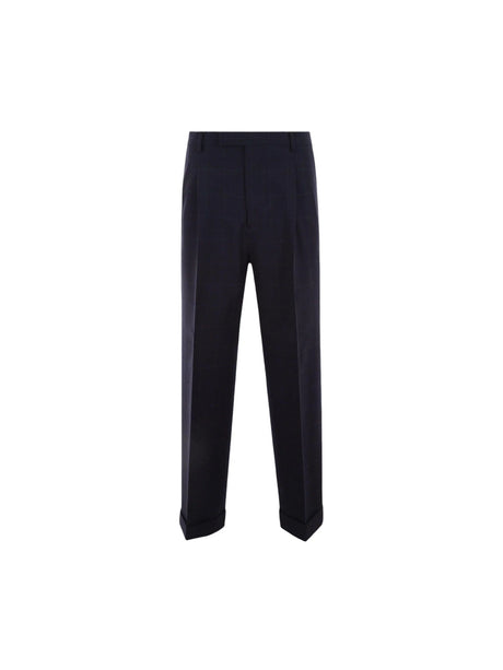 Double G Overcheck Wool Pants-GUCCI-JOHN JULIA