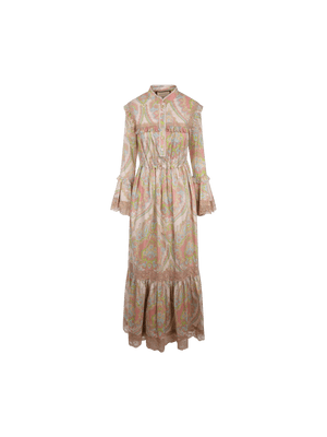 Floral Print Muslin Long Dress-GUCCI-JOHN JULIA