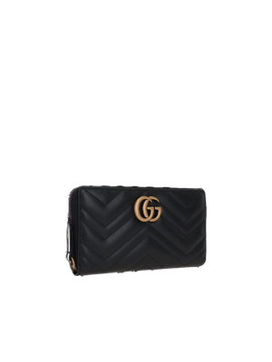 GG Marmont Quilted Leather Zip-Around Wallet-GUCCI-JOHN JULIA