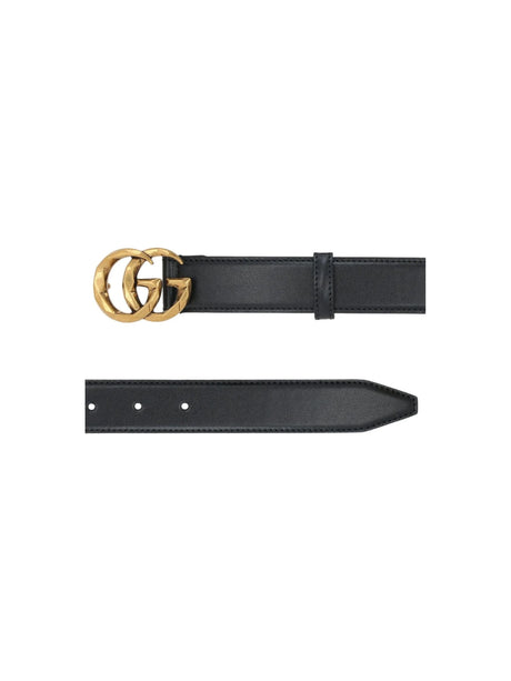 GG Marmont Smooth Leather Belt-GUCCI-JOHN JULIA