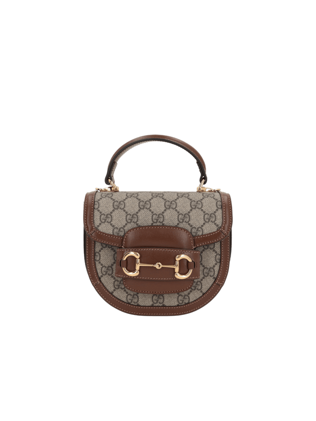 GUCCI-GG Supreme Canvas Horsebit 1955 Mini Handbag-JOHN JULIA