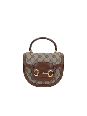 GUCCI-GG Supreme Canvas Horsebit 1955 Mini Handbag-JOHN JULIA