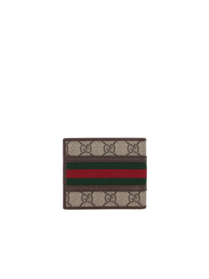 GG Supreme Canvas Ophidia Bi-Fold Wallet-GUCCI-JOHN JULIA