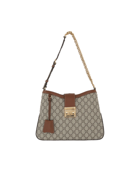 GG Supreme Canvas Padlock Medium Shoulder Bag-GUCCI-JOHN JULIA