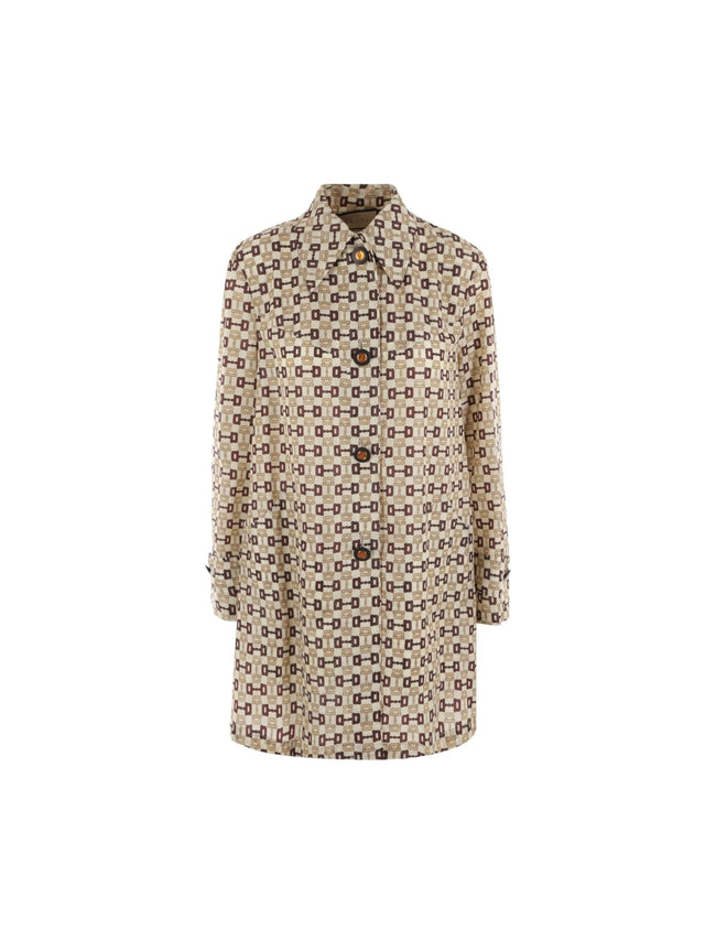 Horsebit Print Overcoat-Gucci-JOHN JULIA