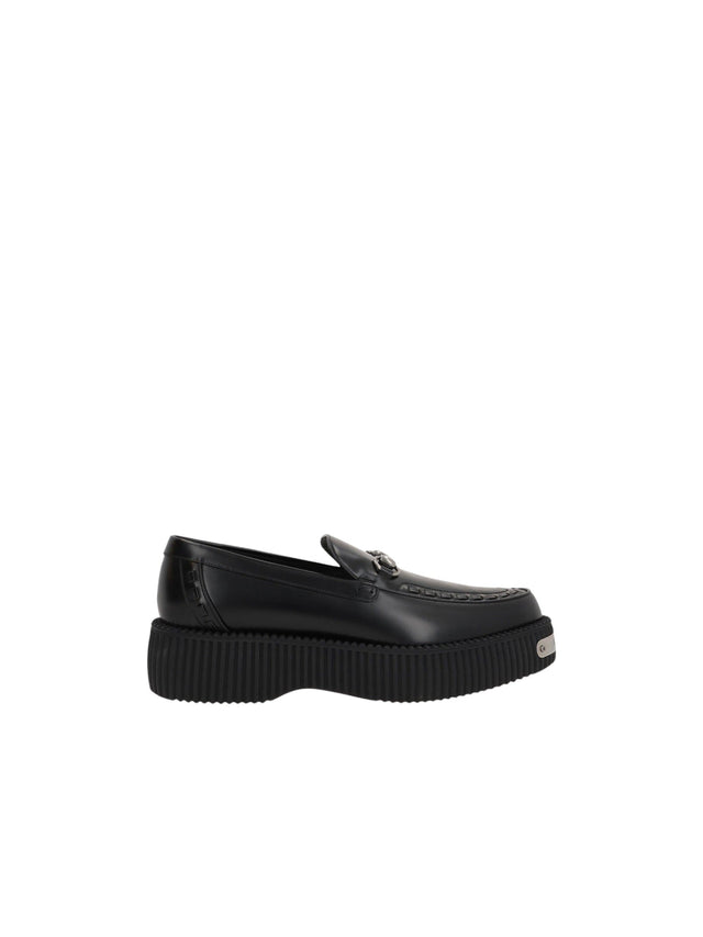 Horsebit Smooth Leather Creeper Loafers-GUCCI-JOHN JULIA