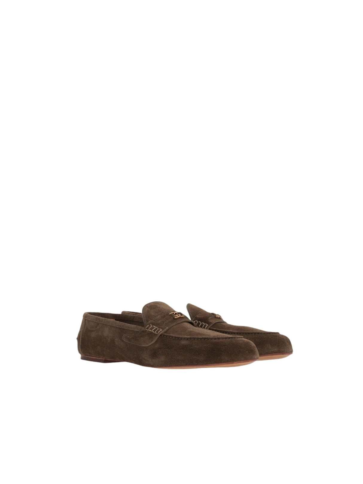 Interlocking G-detailed Suede Loafers-GUCCI-JOHN JULIA