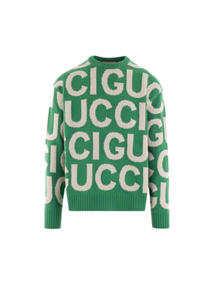 Jacquard Wool Sweater-GUCCI-JOHN JULIA