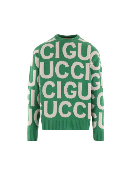 Jacquard Wool Sweater-GUCCI-JOHN JULIA