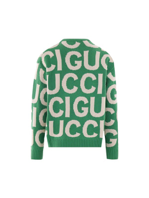 Jacquard Wool Sweater-GUCCI-JOHN JULIA