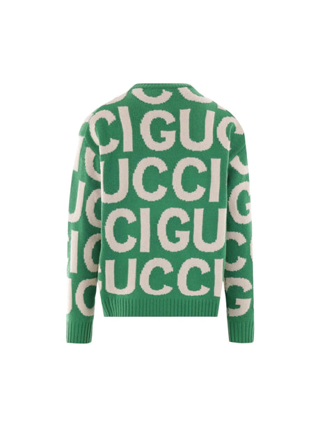 Jacquard Wool Sweater-GUCCI-JOHN JULIA