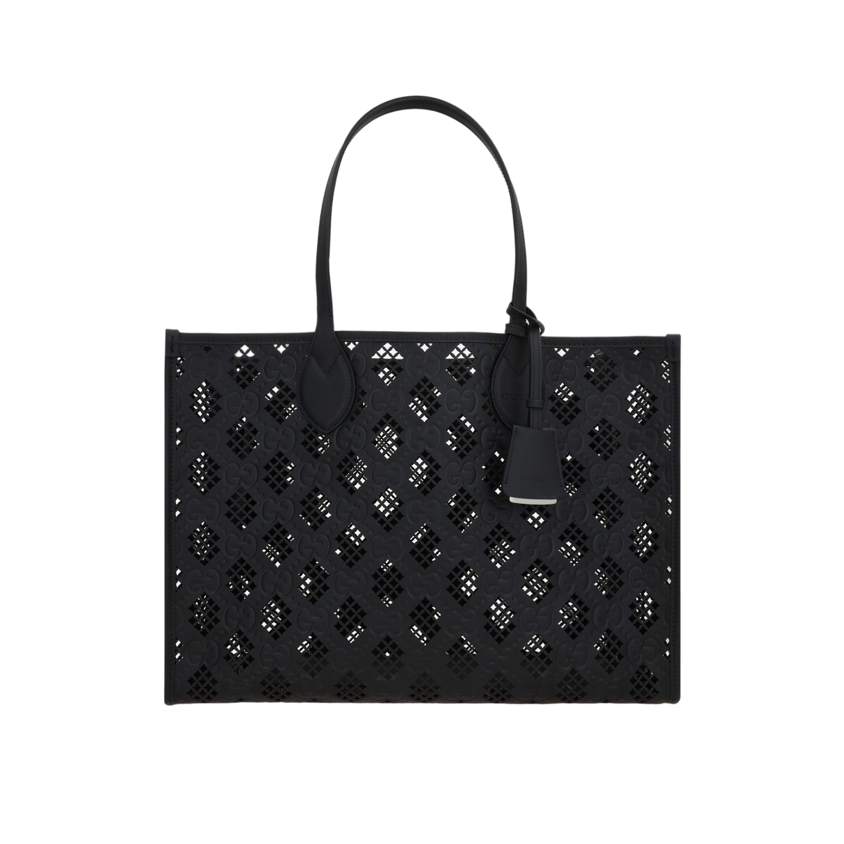 Laser-Cut GG Leather Tote Bag-GUCCI-JOHN JULIA