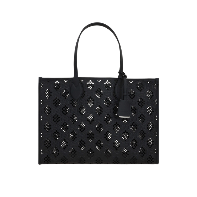 Laser-Cut GG Leather Tote Bag-GUCCI-JOHN JULIA