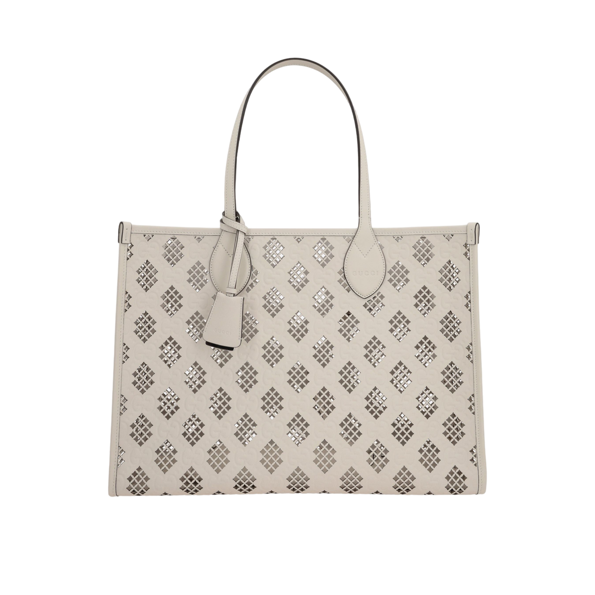 Laser-Cut GG Leather Tote Bag-GUCCI-JOHN JULIA