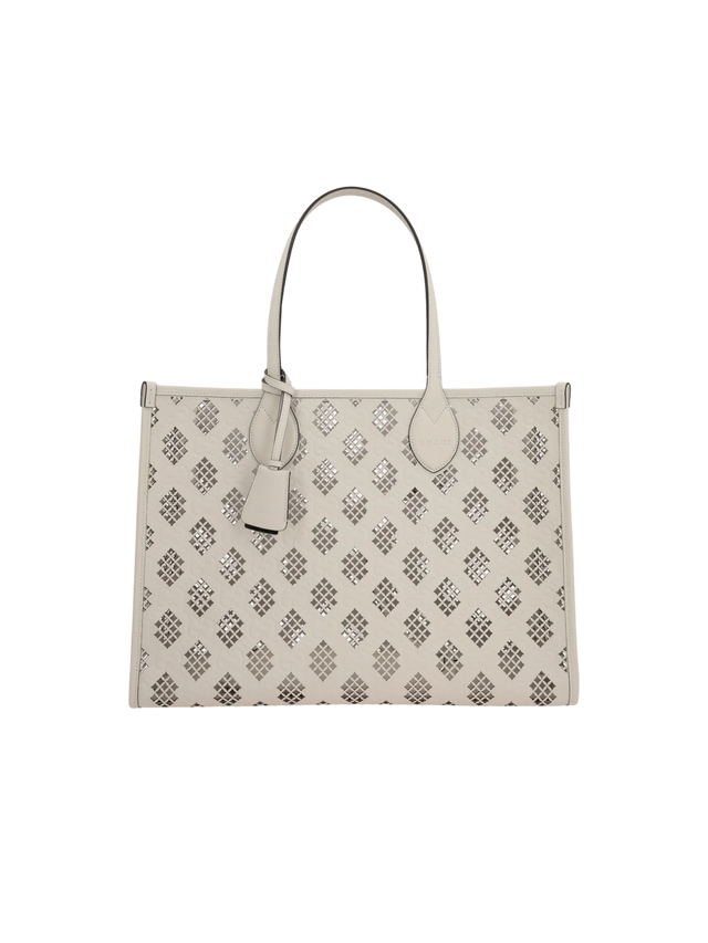 Laser-Cut GG Leather Tote Bag-GUCCI-JOHN JULIA