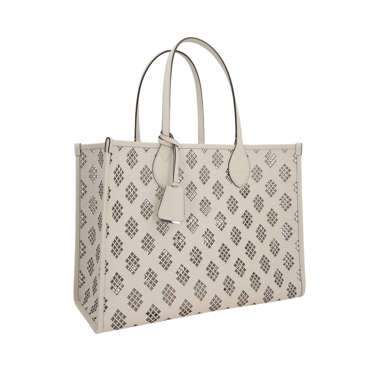 Laser-Cut GG Leather Tote Bag-GUCCI-JOHN JULIA