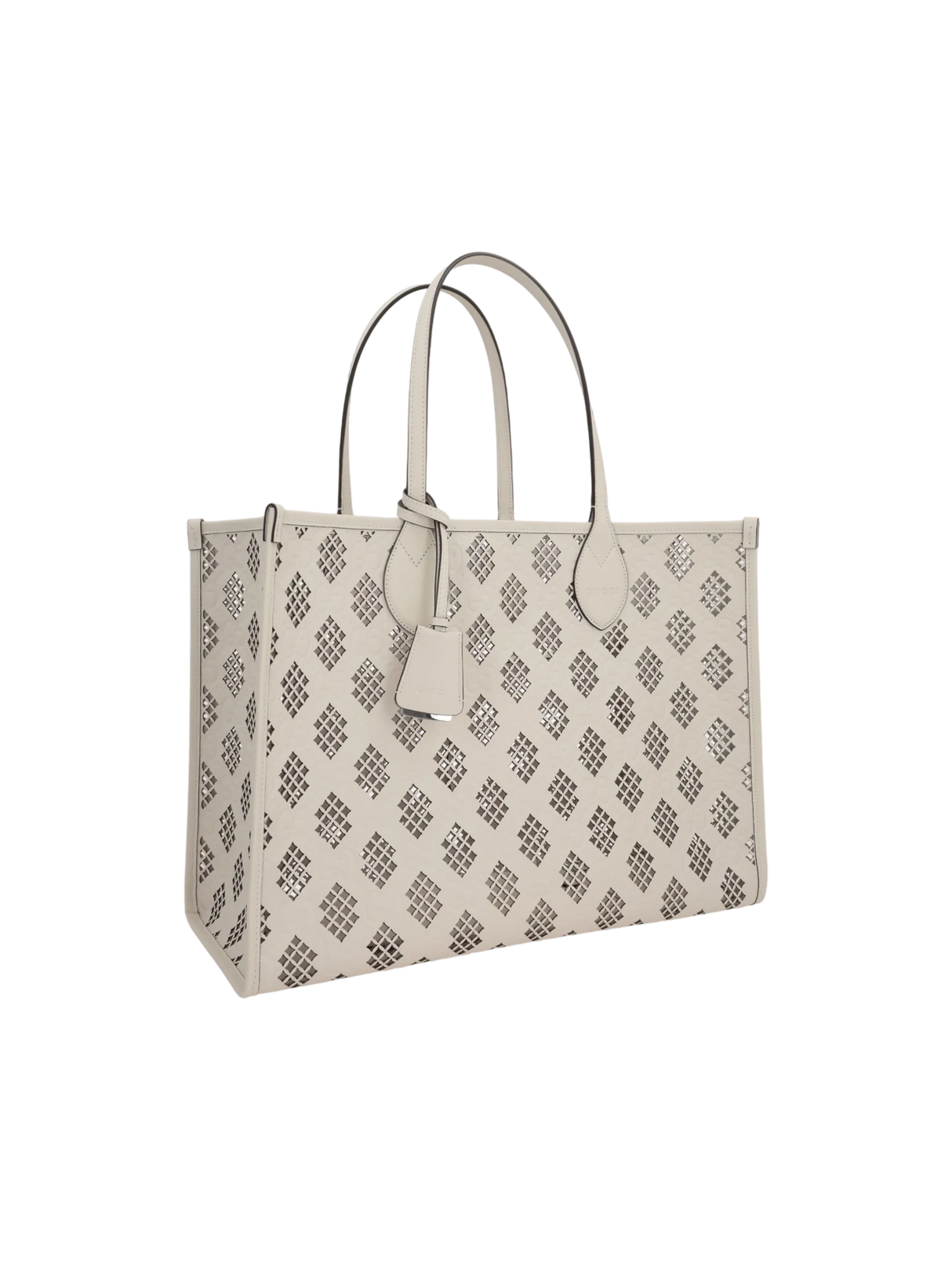 Laser-Cut GG Leather Tote Bag-GUCCI-JOHN JULIA