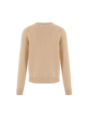 GUCCI-Logo Embroidered Wool Sweater-JOHN JULIA