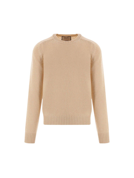 GUCCI-Logo Embroidered Wool Sweater-JOHN JULIA