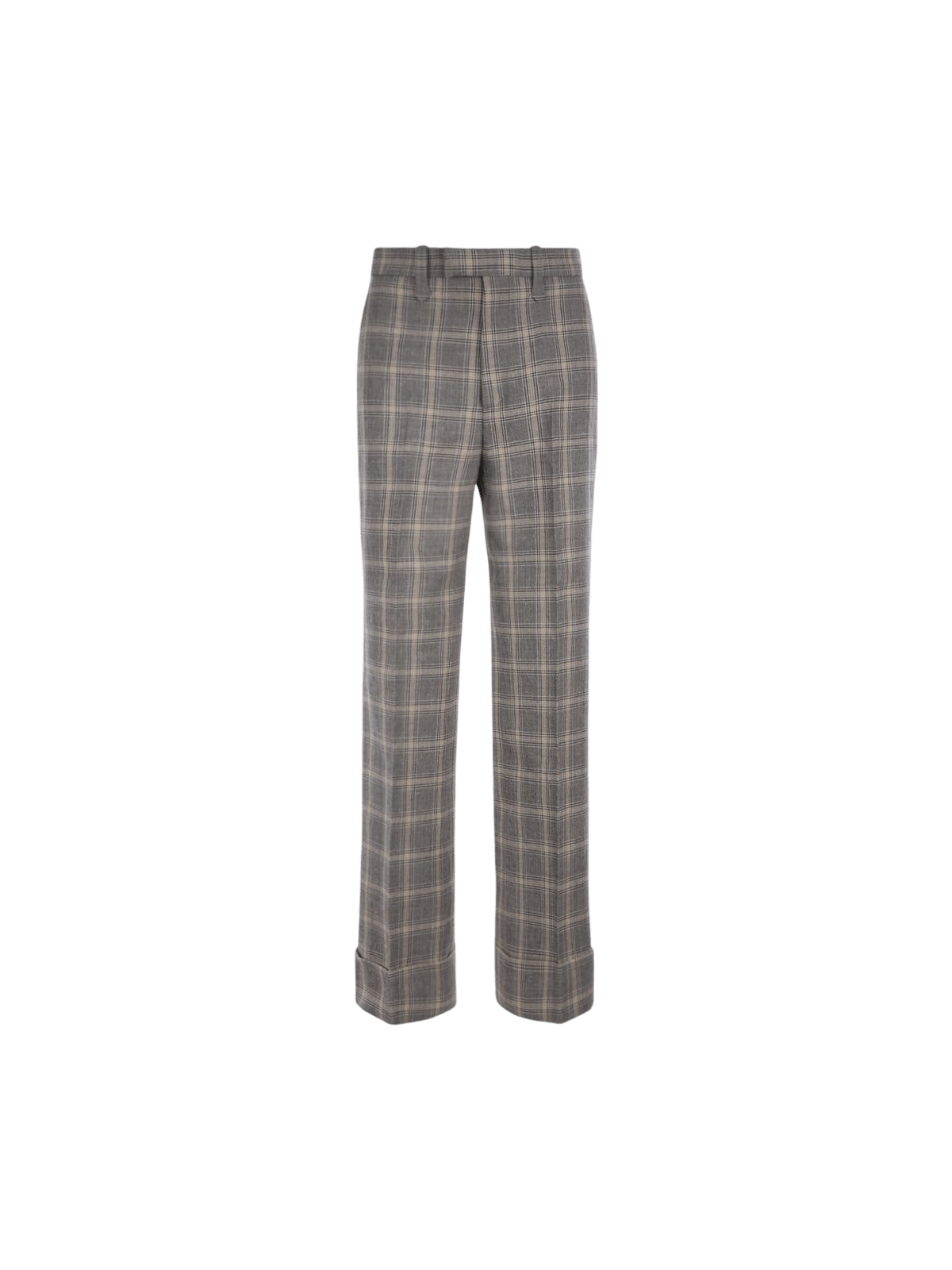 Prince Of Wales Wool Linen Blend Pants-GUCCI-JOHN JULIA