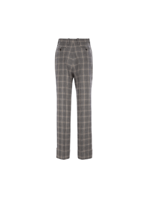 Prince Of Wales Wool Linen Blend Pants-GUCCI-JOHN JULIA