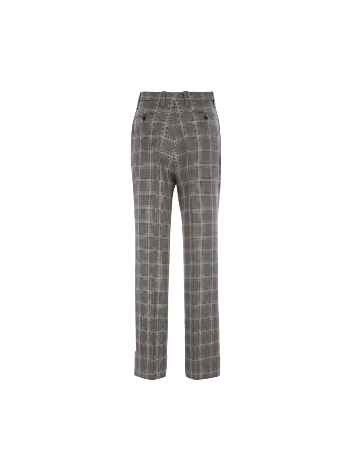 Prince Of Wales Wool Linen Blend Pants-GUCCI-JOHN JULIA