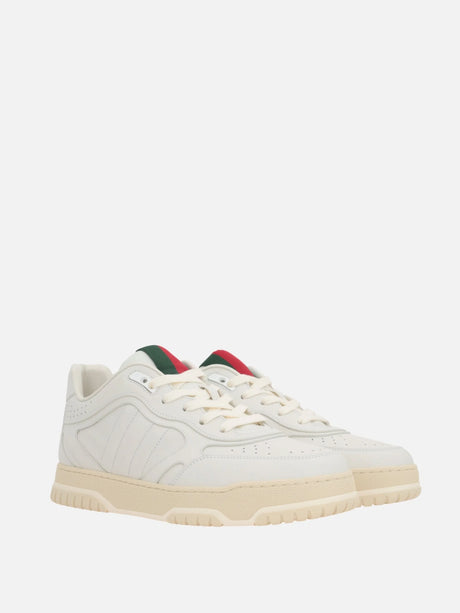 Re-Web Smooth Leather Sneakers-GUCCI-JOHN JULIA