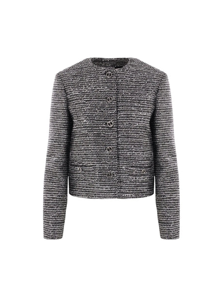 Sequinned Lurex Tweed Jacket-GUCCI-JOHN JULIA