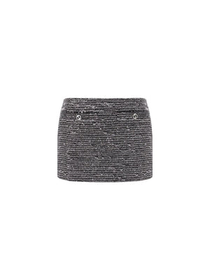 Sequinned Lurex Tweed Miniskirt-GUCCI-JOHN JULIA