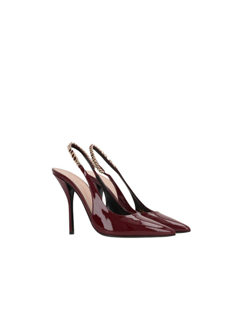 Gucci Signoria Patent Leather Slingbacks-GUCCI-JOHN JULIA