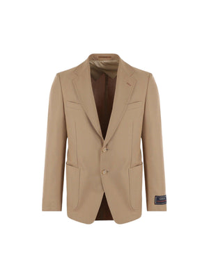 Single-breasted Cotton Gabardine Jacket-GUCCI-JOHN JULIA