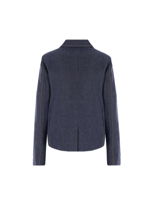 Single-breasted Organic Denim Jacket-GUCCI-JOHN JULIA