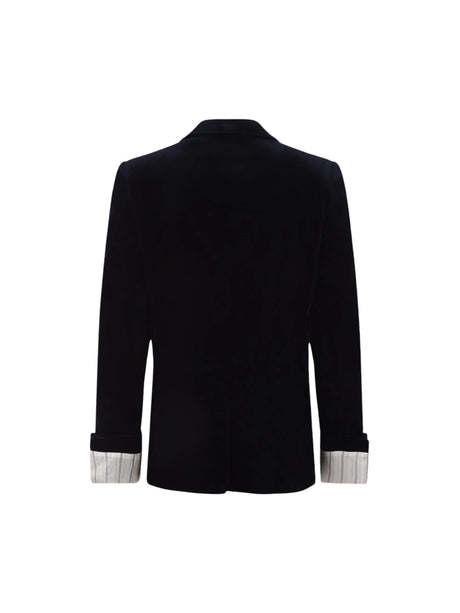 Single-breasted Velvet Jacket-GUCCI-JOHN JULIA