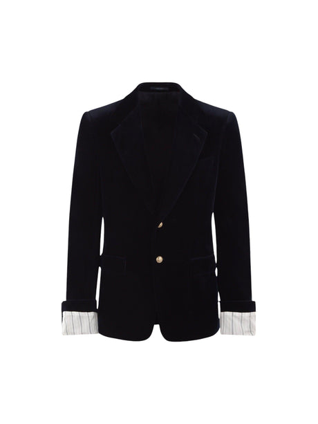 Single-breasted Velvet Jacket-GUCCI-JOHN JULIA