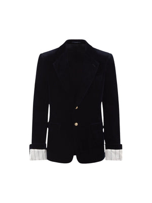 Single-breasted Velvet Jacket-GUCCI-JOHN JULIA