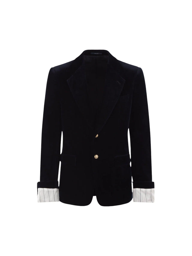 Single-breasted Velvet Jacket-GUCCI-JOHN JULIA