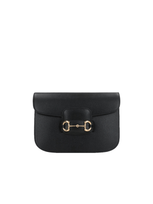 Textured Leather 1955 Horsebit Shoulder Bag-GUCCI-JOHN JULIA