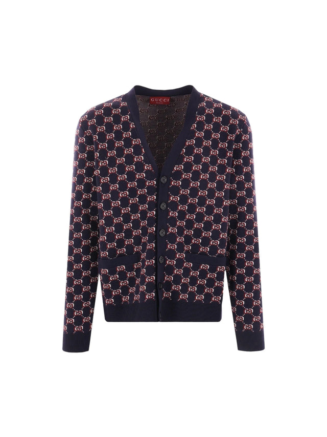 GUCCI-Wool Blend GG Shadow Cardigan-JOHN JULIA