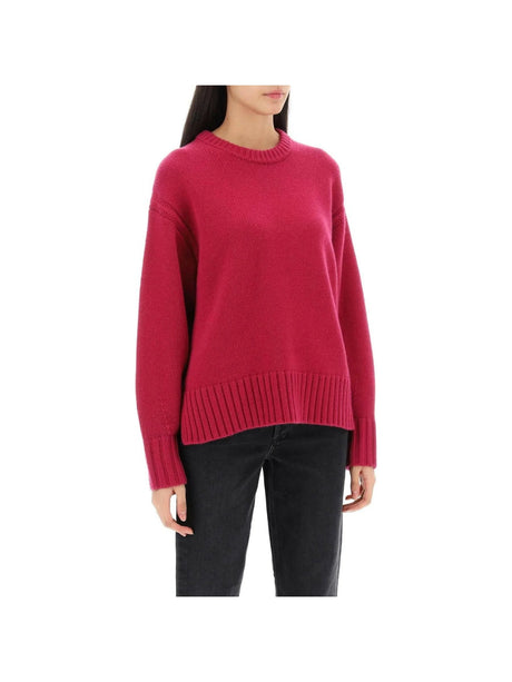 Magenta Cozy Cashmere Crew Neck Sweater GUEST IN RESIDENCE JOHN JULIA.