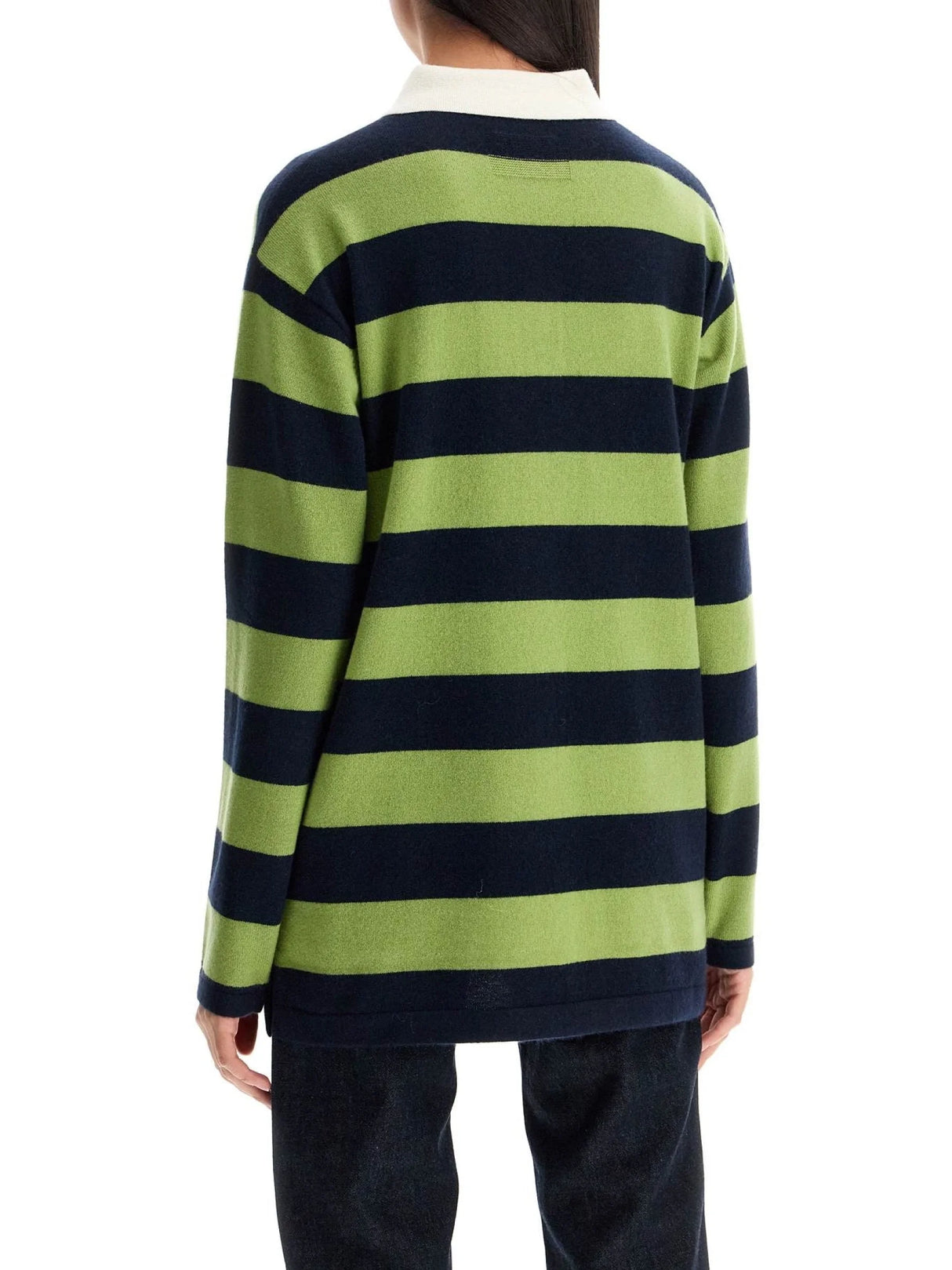 Striped Cashmere Polo Shirt With Nine