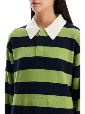 Striped Cashmere Polo Shirt With Nine