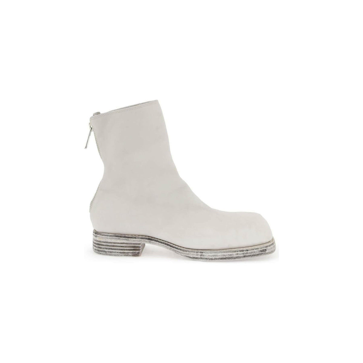 Grey Vintage-Effect Horse Leather Ankle Boots GUIDI JOHN JULIA.