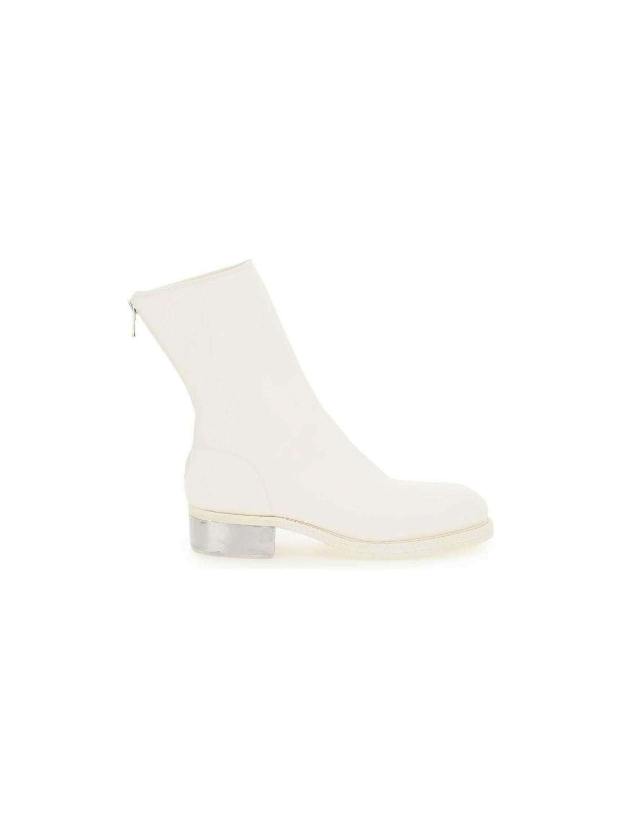 White Leather Ankle Boots GUIDI JOHN JULIA.