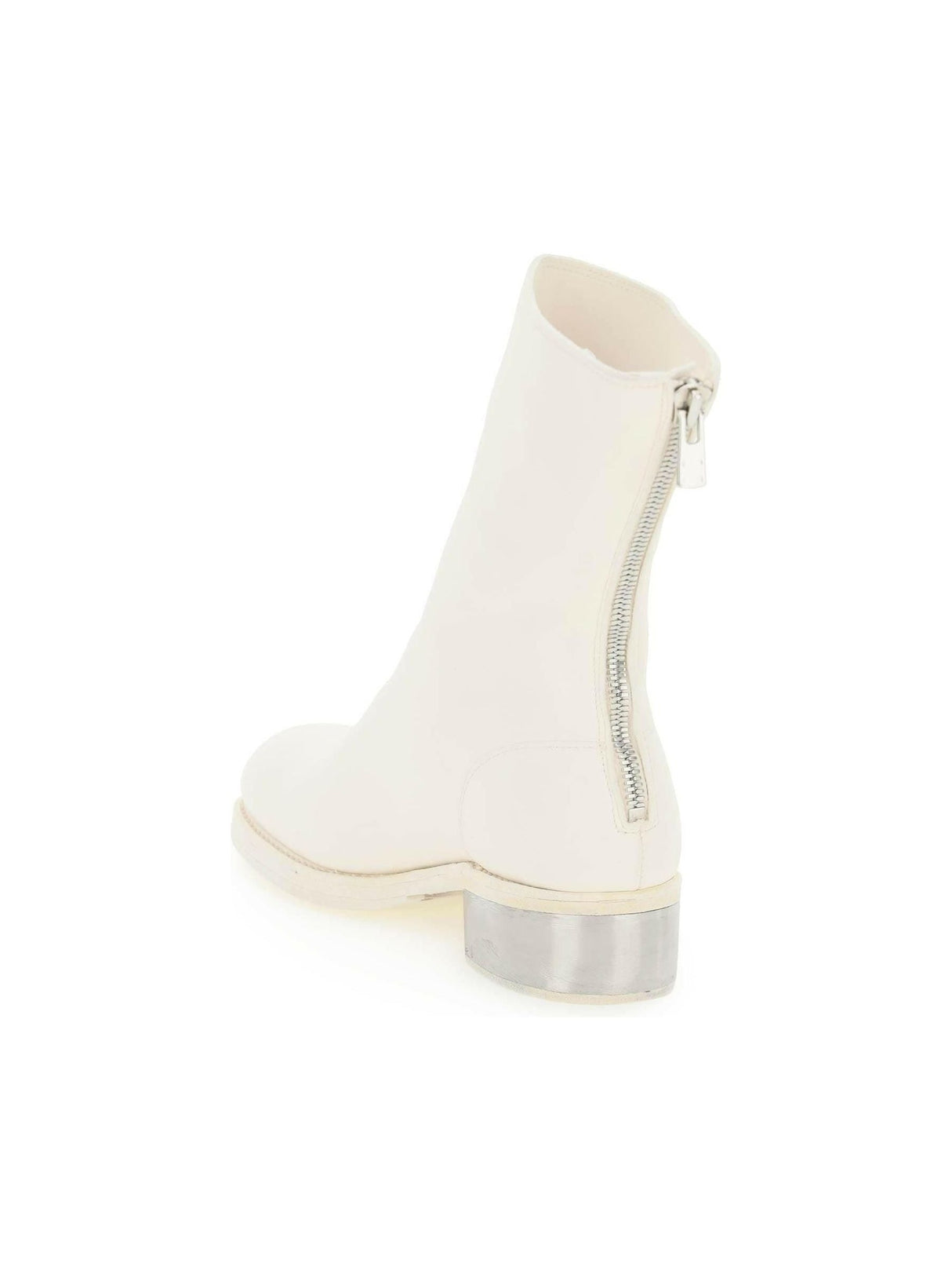 White Leather Ankle Boots GUIDI JOHN JULIA.