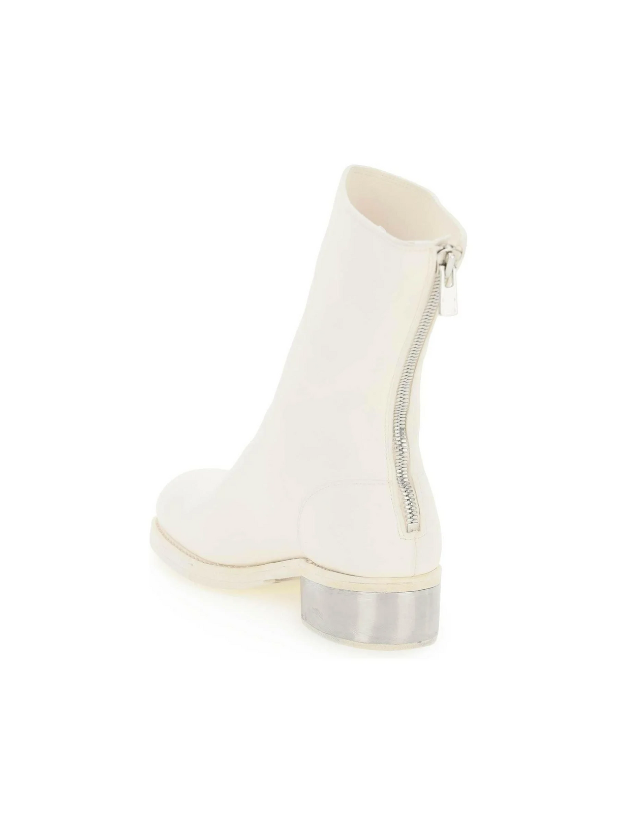 White Leather Ankle Boots GUIDI JOHN JULIA.