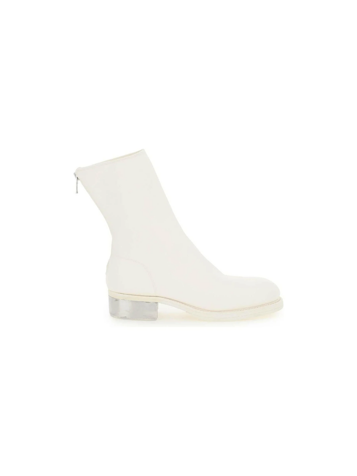 White Leather Ankle Boots GUIDI JOHN JULIA.