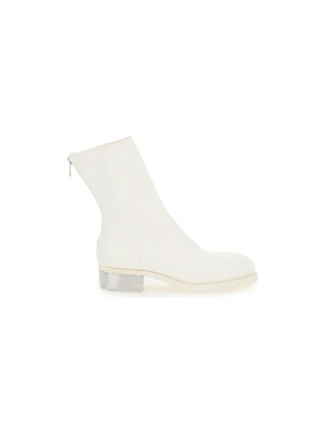 White Leather Ankle Boots GUIDI JOHN JULIA.